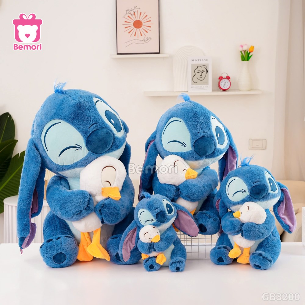 Gấu Bông Stitch Xanh Ôm Vịt đã được bán tại Bemori