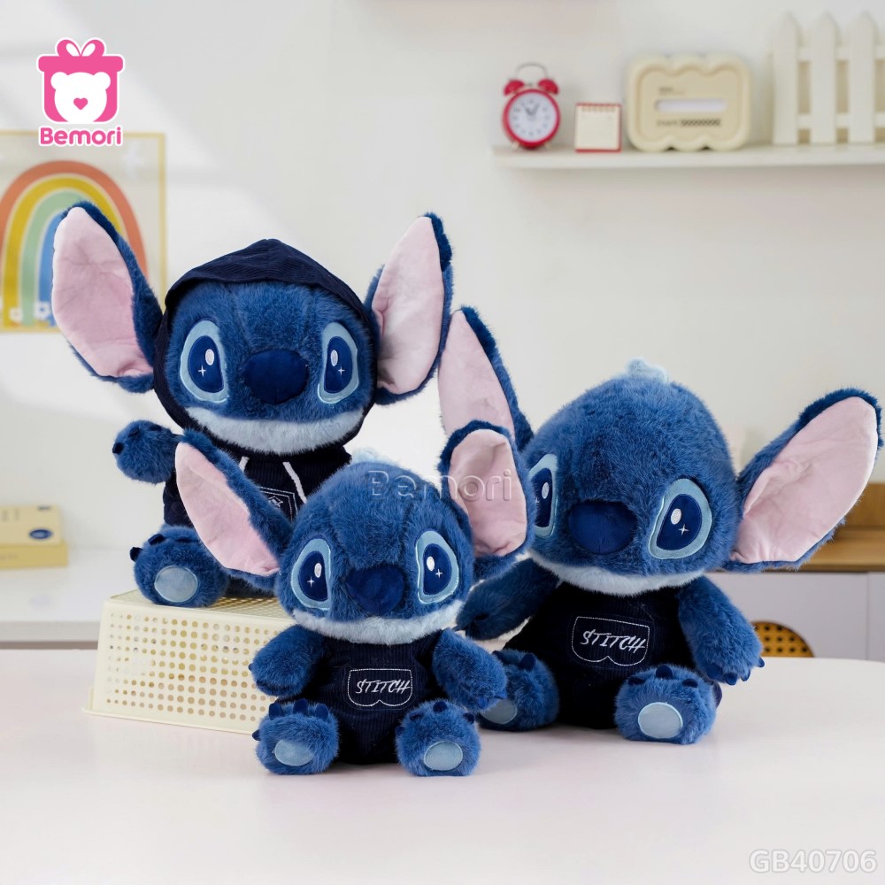 Gấu Bông Stitch Mặc Yếm Xanh Đậm
