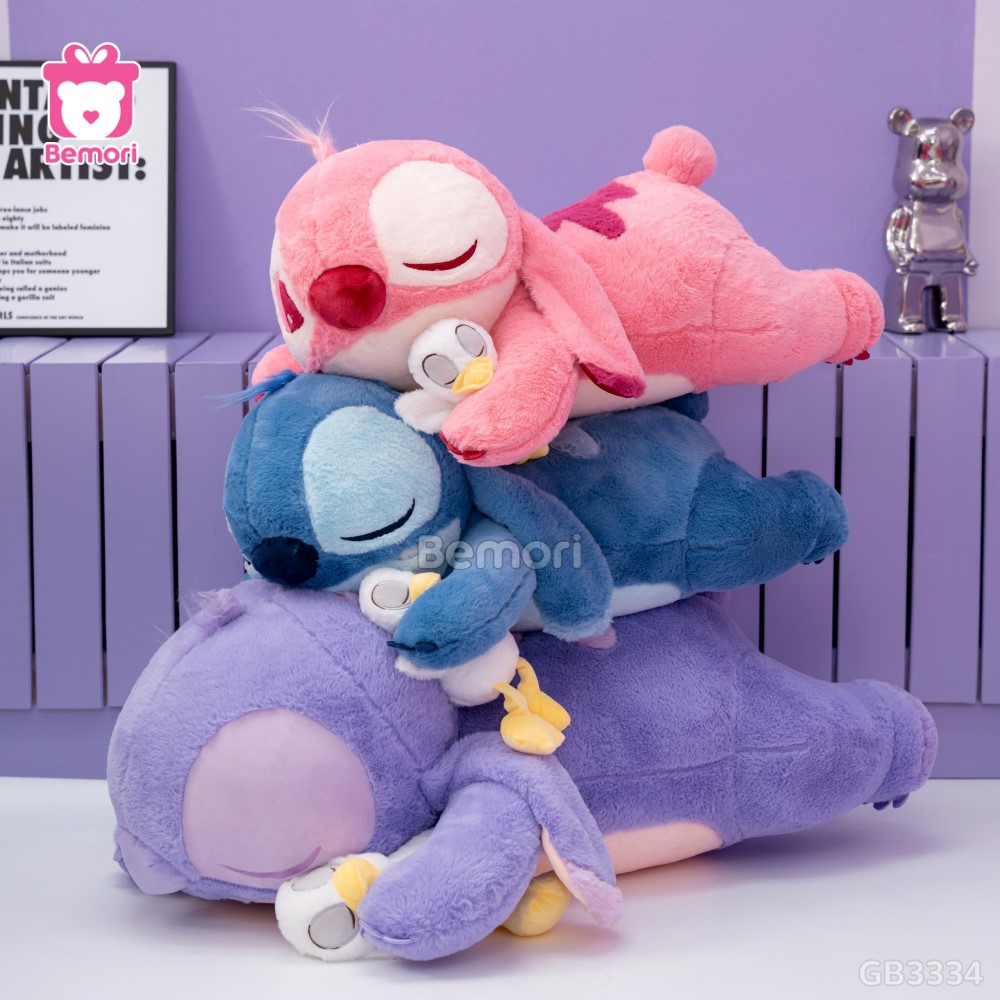 Gấu Bông Stitch Nằm Ôm Vịt