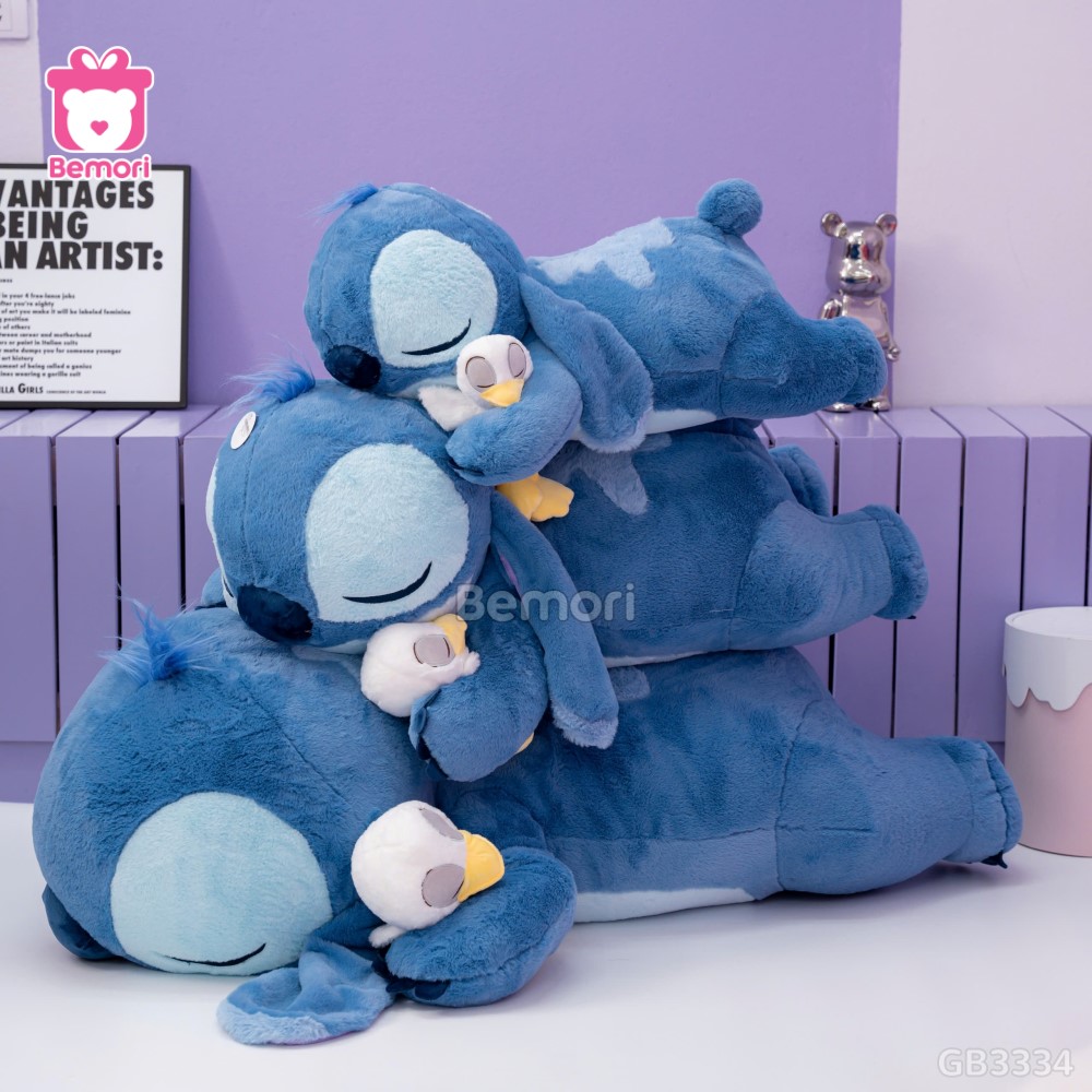 Gấu Bông Stitch Nằm Ôm Vịt