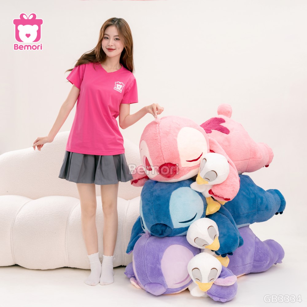 Gấu Bông Stitch Nằm Ôm Vịt (Big Size)