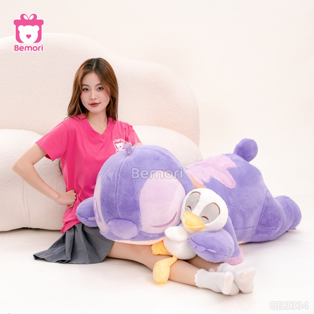 Gấu Bông Stitch Nằm Ôm Vịt (Big Size)