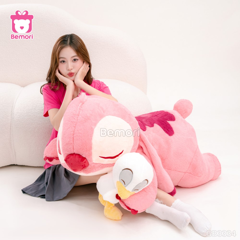 Gấu Bông Stitch Nằm Ôm Vịt (Big Size)