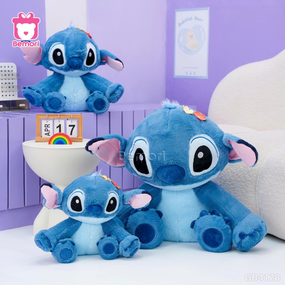 Gấu Bông Stitch Ngồi Đội Hoa
