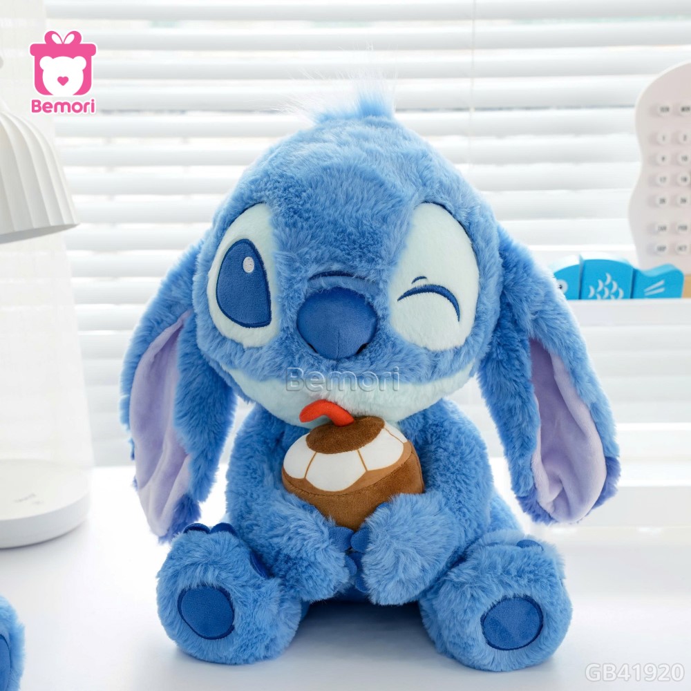 Gấu Bông Stitch Ngồi Ôm Quả Dừa