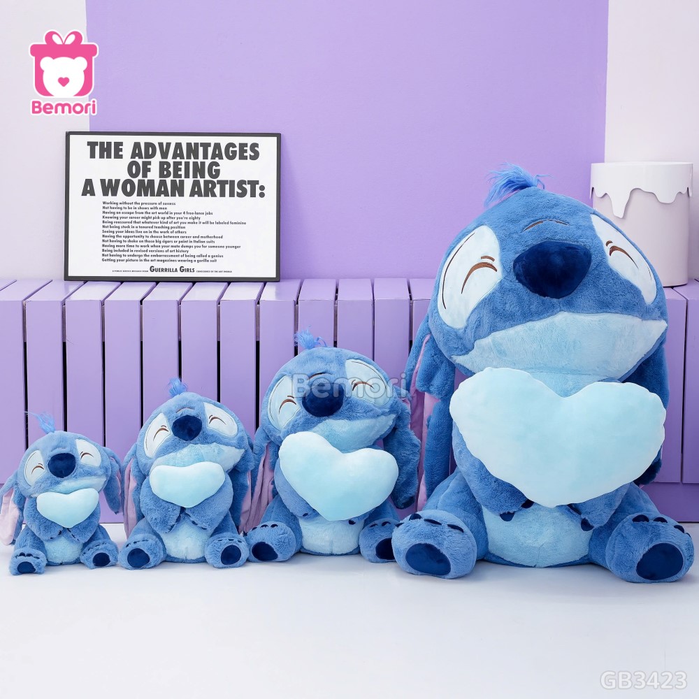 Gấu Bông Stitch Ôm Tim thiết kế ngộ nghĩnh