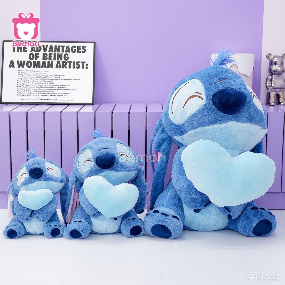 Gấu Bông Stitch Ôm Tim thiết kế ngộ nghĩnh