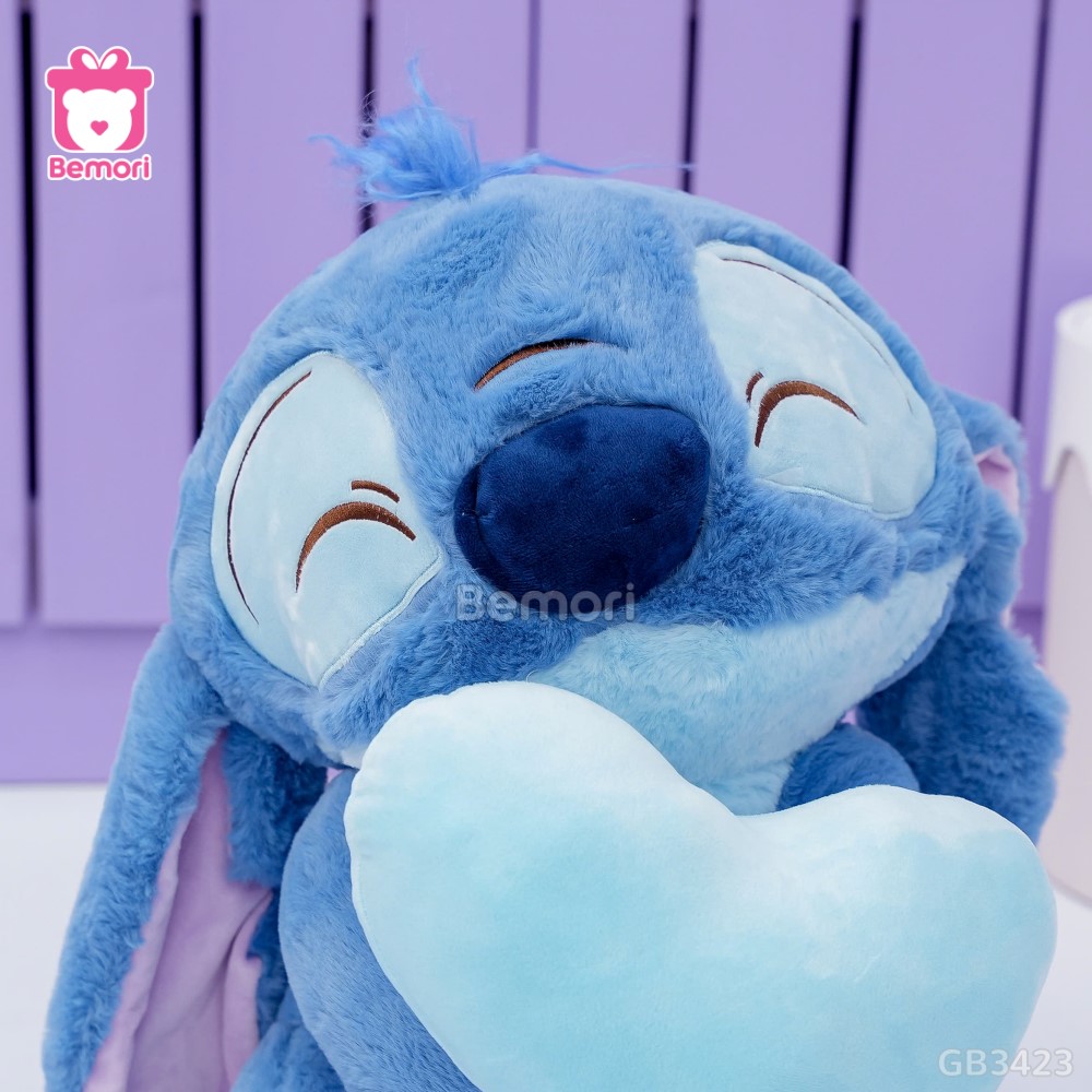 Gấu Bông Stitch Ôm Tim làm đồ trang trí phòng