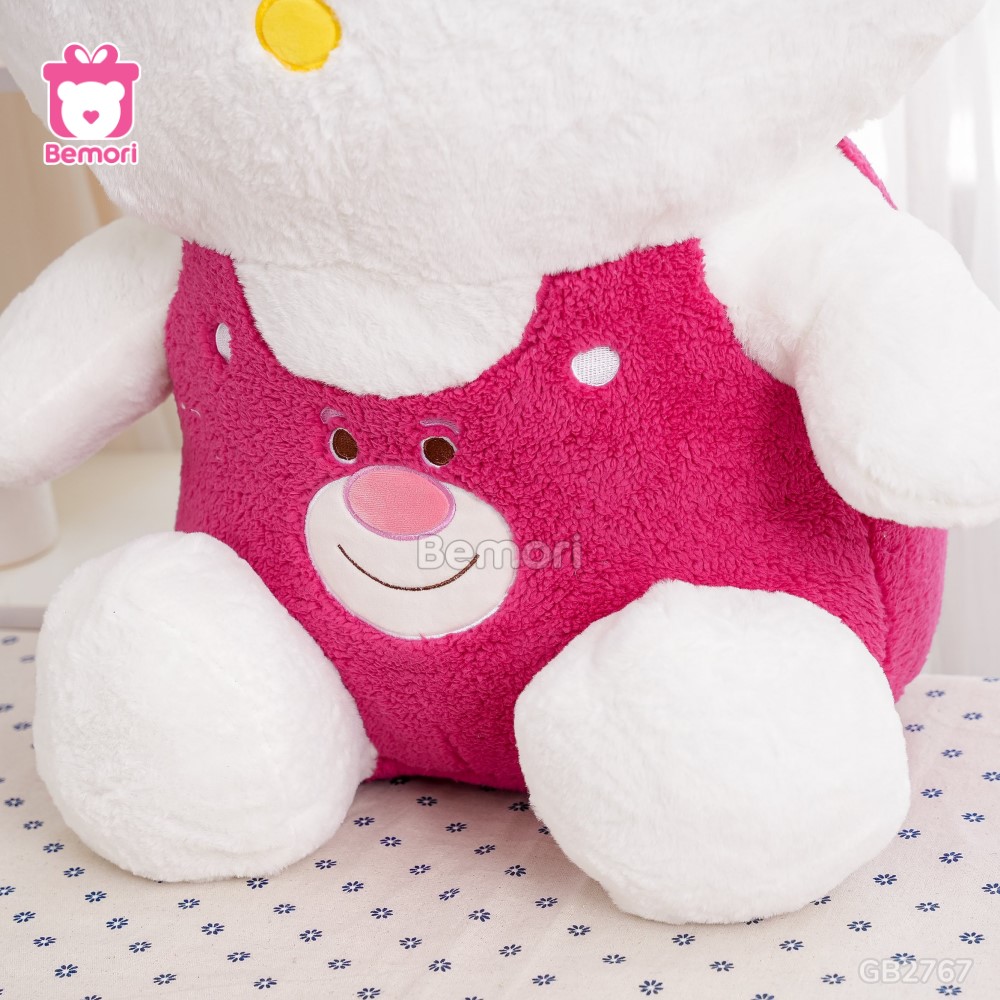 Gấu Bông Hello Kitty Mặc Yếm Lotso thiết kế tỉ mỉ, chi tiết