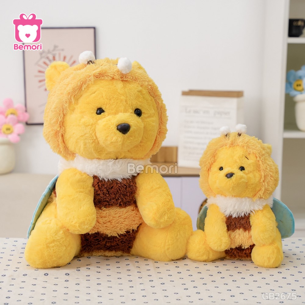 Gấu Bông Pooh Cosplay Ong Vàng màu vàng bắt mắt