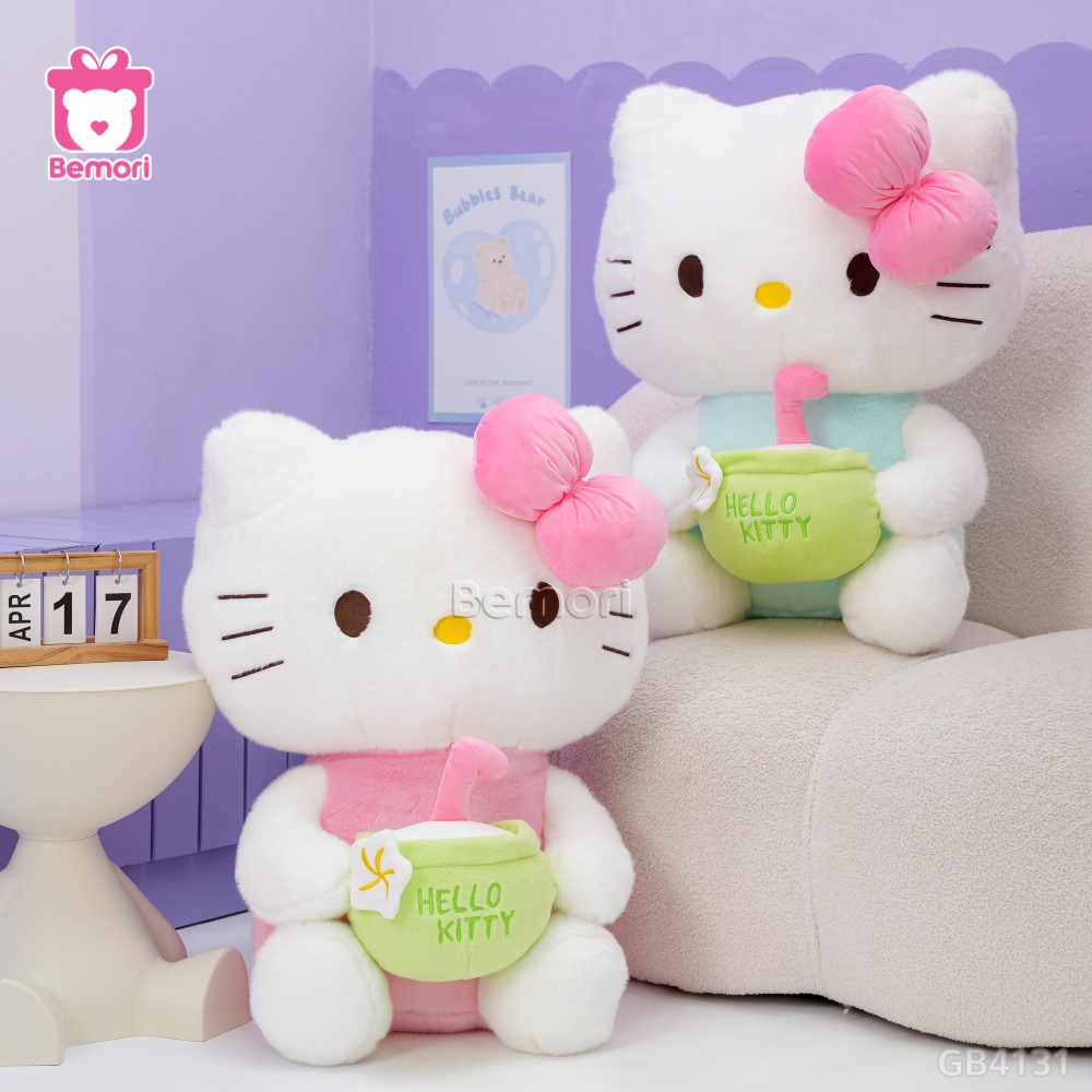 Gấu Bông Hello Kitty Ôm Dừa