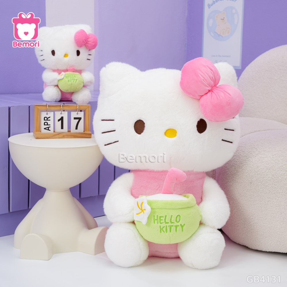 Gấu Bông Hello Kitty Ôm Dừa