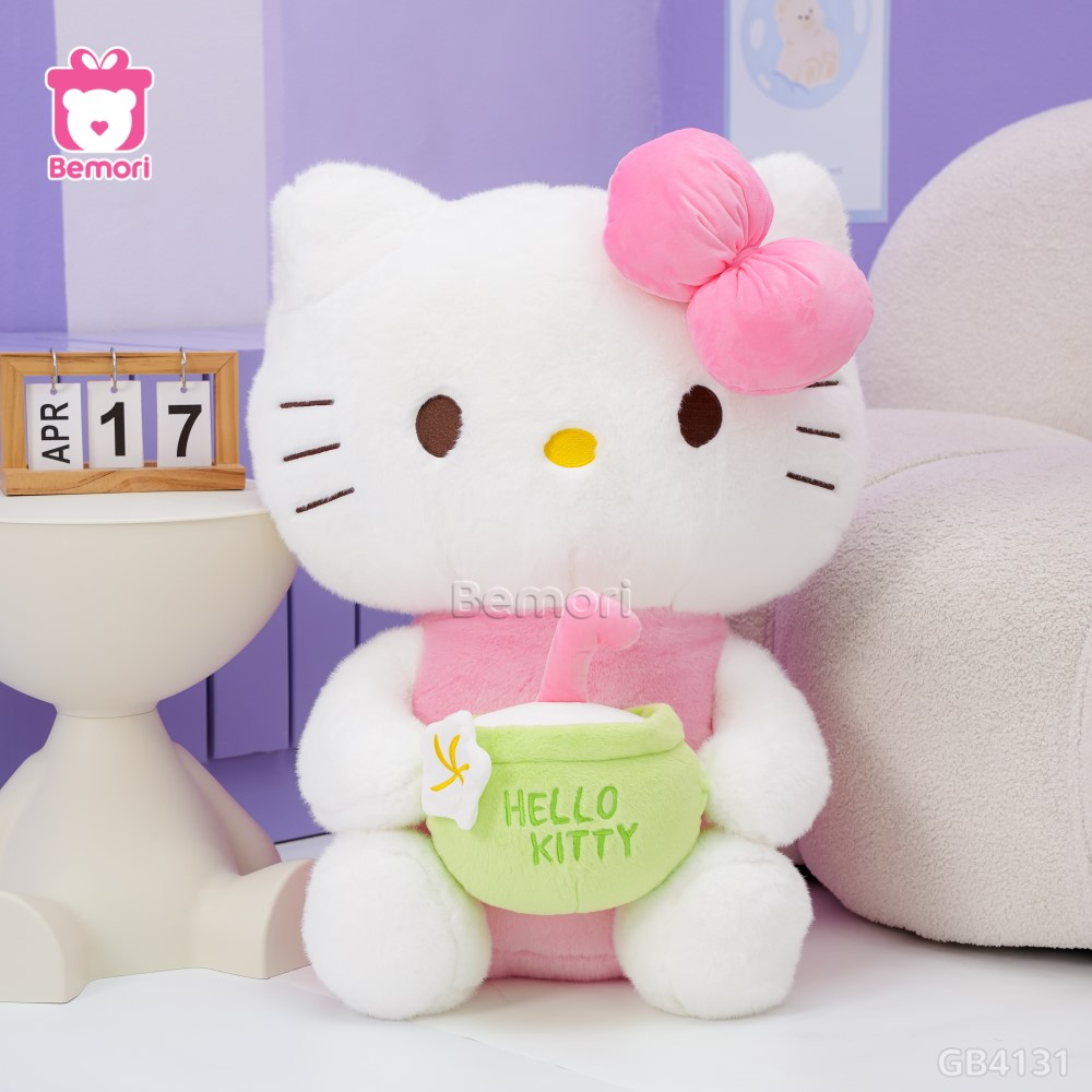 Gấu Bông Hello Kitty Ôm Dừa