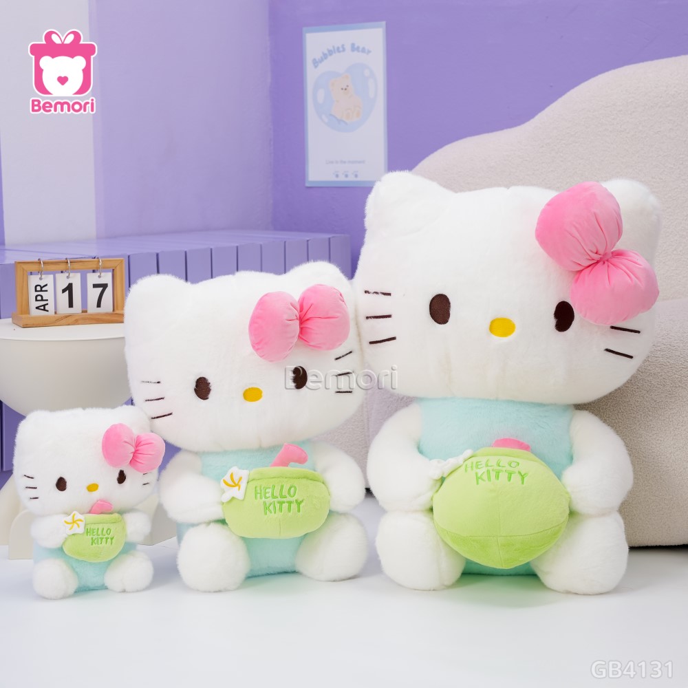Gấu Bông Hello Kitty Ôm Dừa