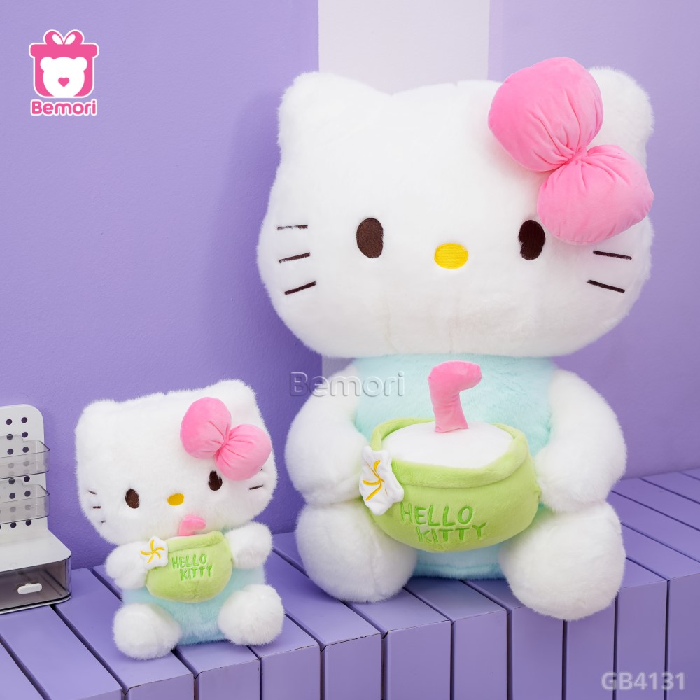 Gấu Bông Hello Kitty Ôm Dừa