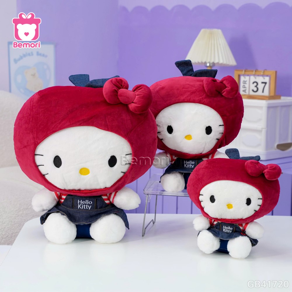 Gấu Bông Hello Kitty Đội Mũ Táo