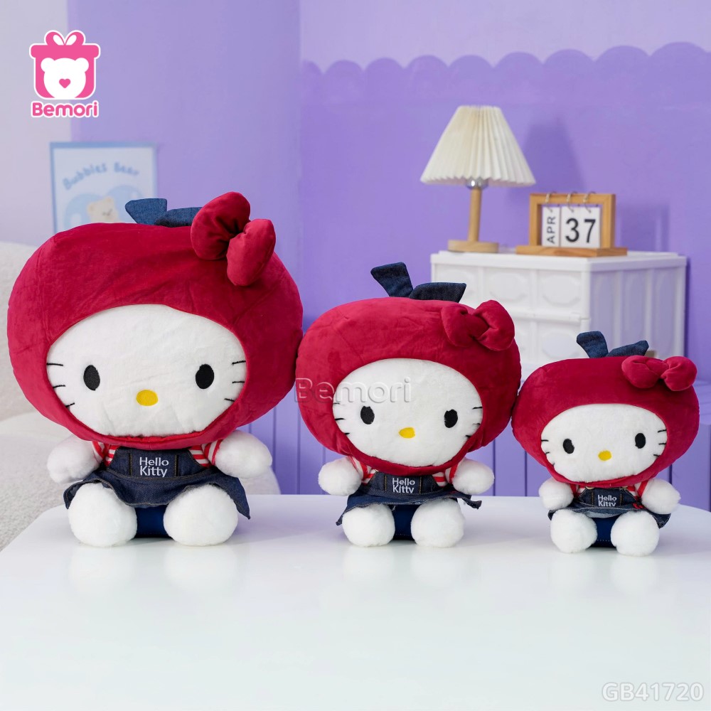 Gấu Bông Hello Kitty Đội Mũ Táo
