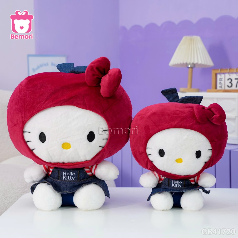 Gấu Bông Hello Kitty Đội Mũ Táo