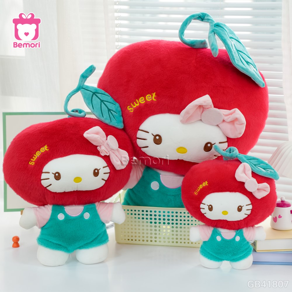 Gấu Bông Hello Kitty Đội Mũ Cherry