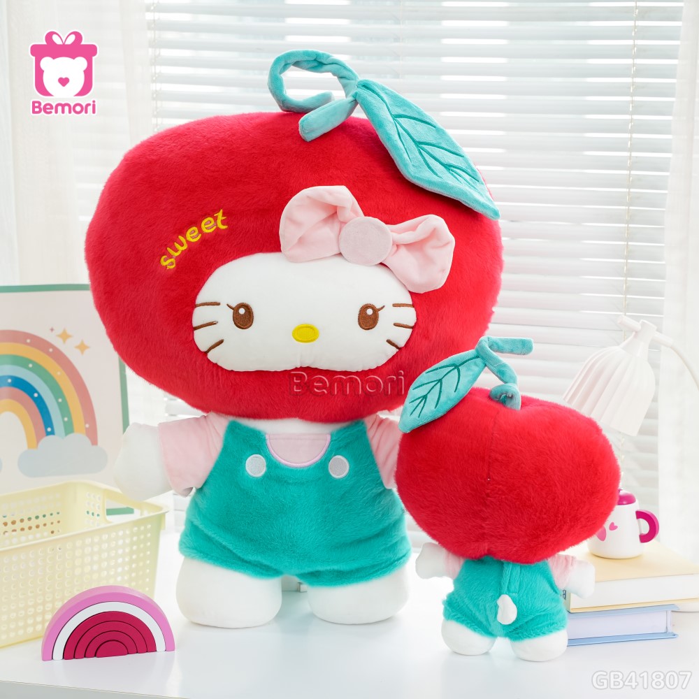 Gấu Bông Hello Kitty Đội Mũ Cherry