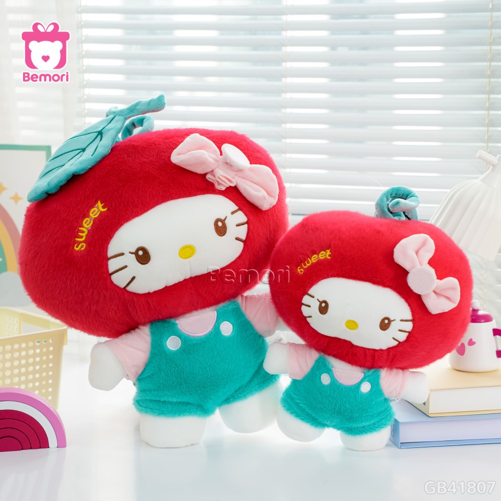 Gấu Bông Hello Kitty Đội Mũ Cherry