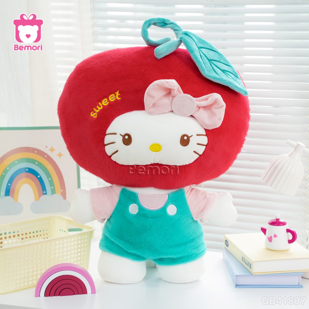 Gấu Bông Hello Kitty Đội Mũ Cherry