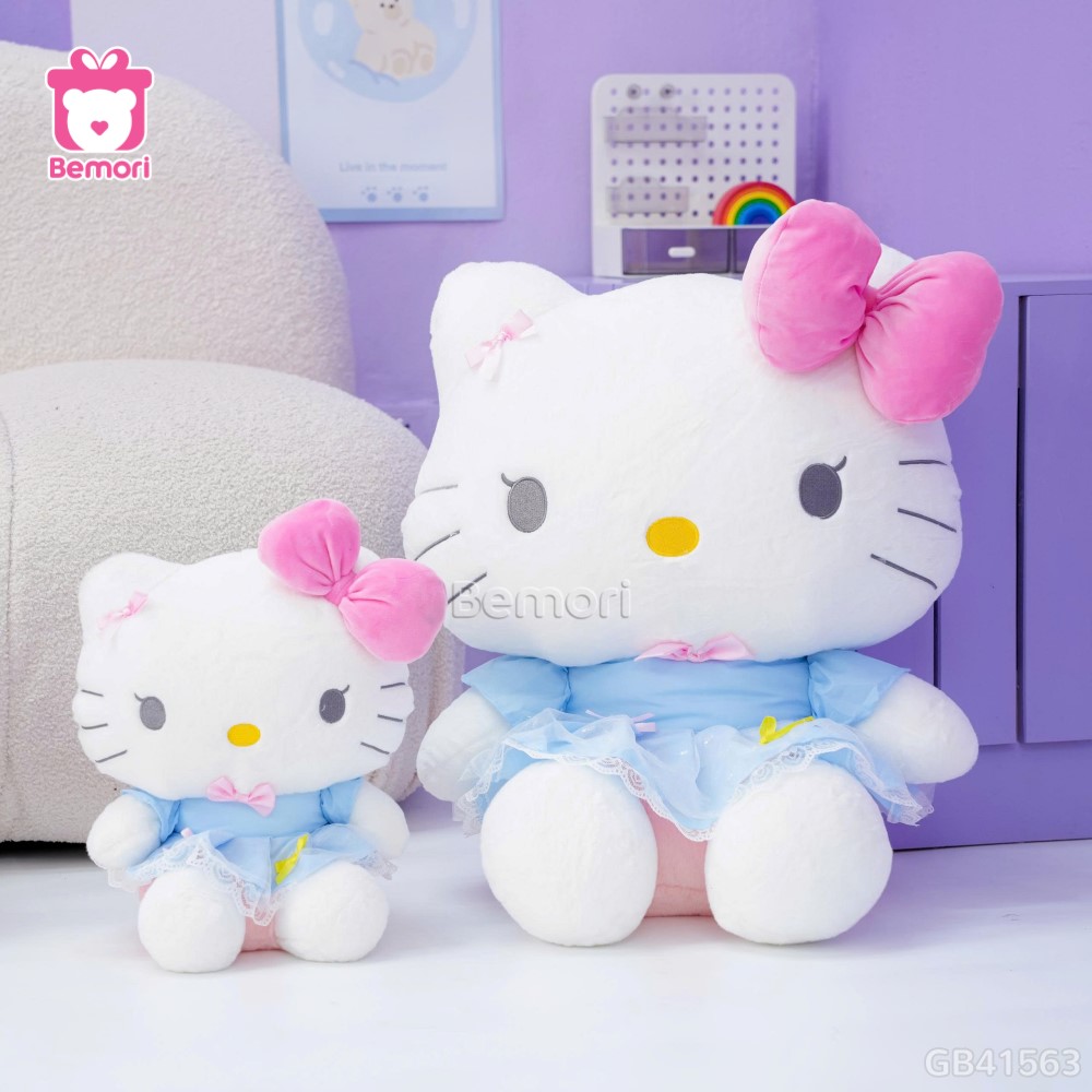 Gấu Bông Hello Kitty Váy Đính Nơ