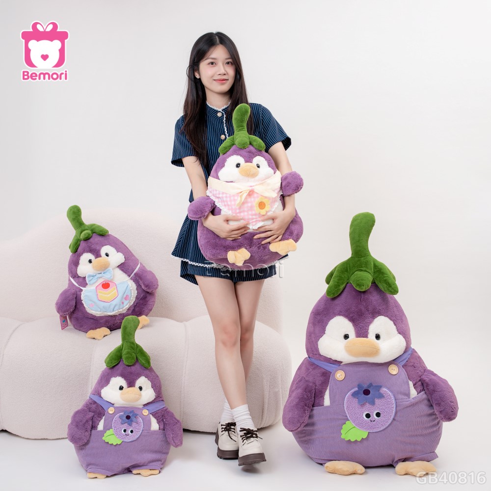 Gấu Bông Cánh Cụt Cà Tím Mặc Yếm (Big Size)