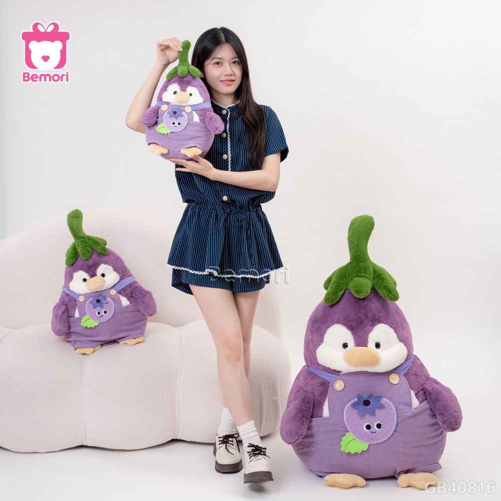 Gấu Bông Cánh Cụt Cà Tím Mặc Yếm (Big Size)