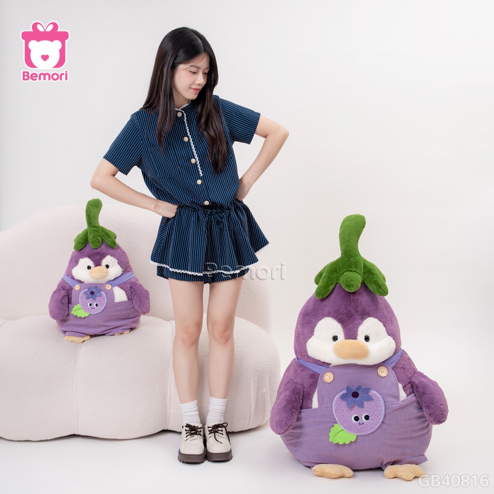Gấu Bông Cánh Cụt Cà Tím Mặc Yếm (Big Size)