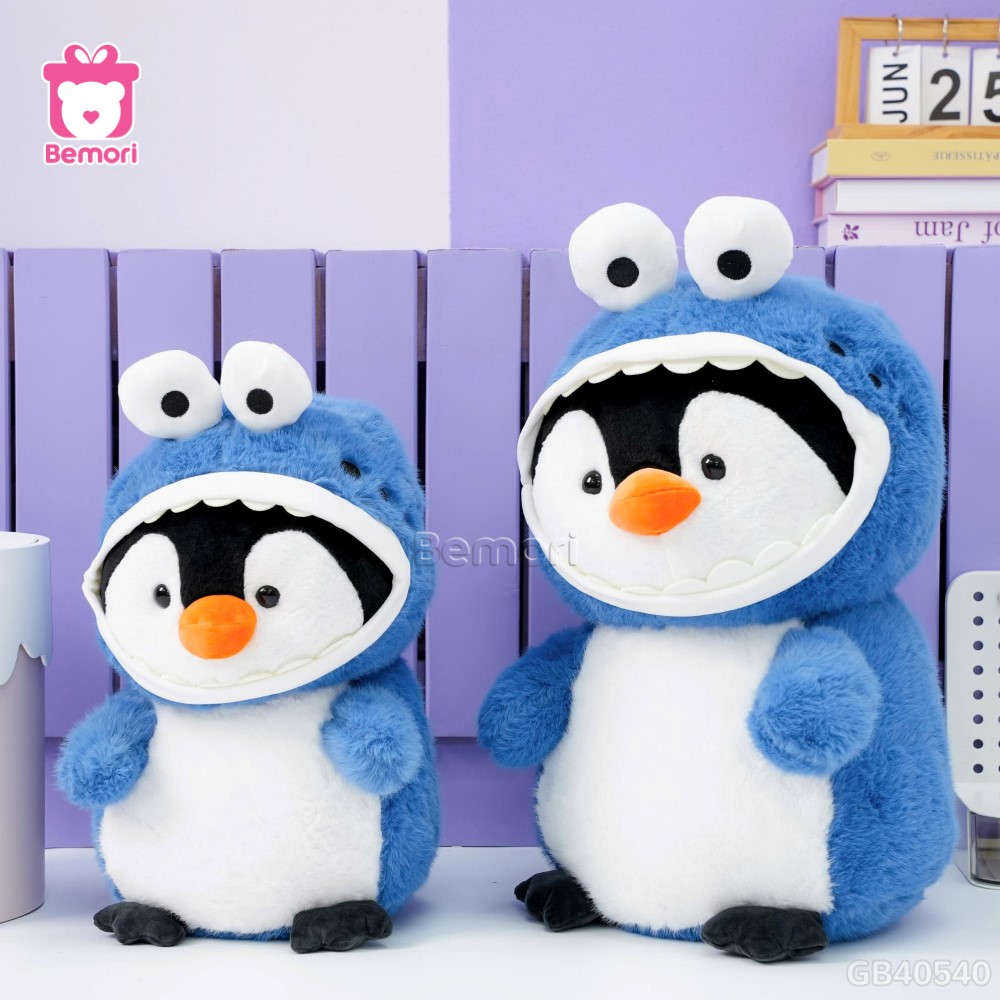 Cánh Cụt Bông Cosplay Cá Mập - Xanh