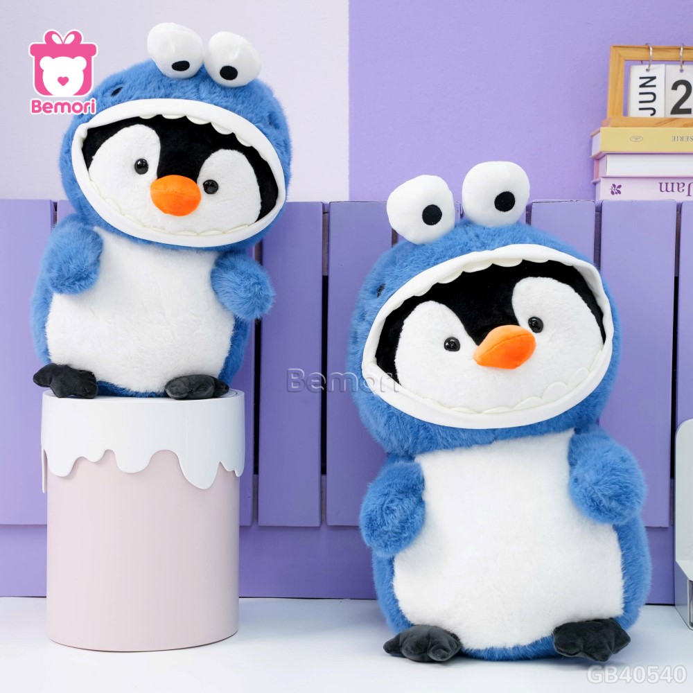 Cánh Cụt Bông Cosplay Cá Mập - Xanh