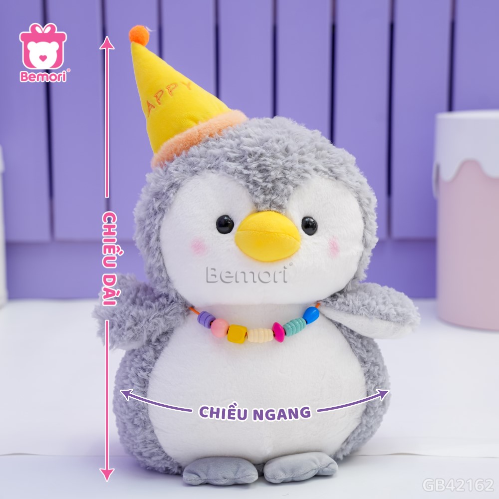 Cách đo kích thước của Cánh Cụt Bông Đội Mũ Sinh Nhật Vòng Cổ