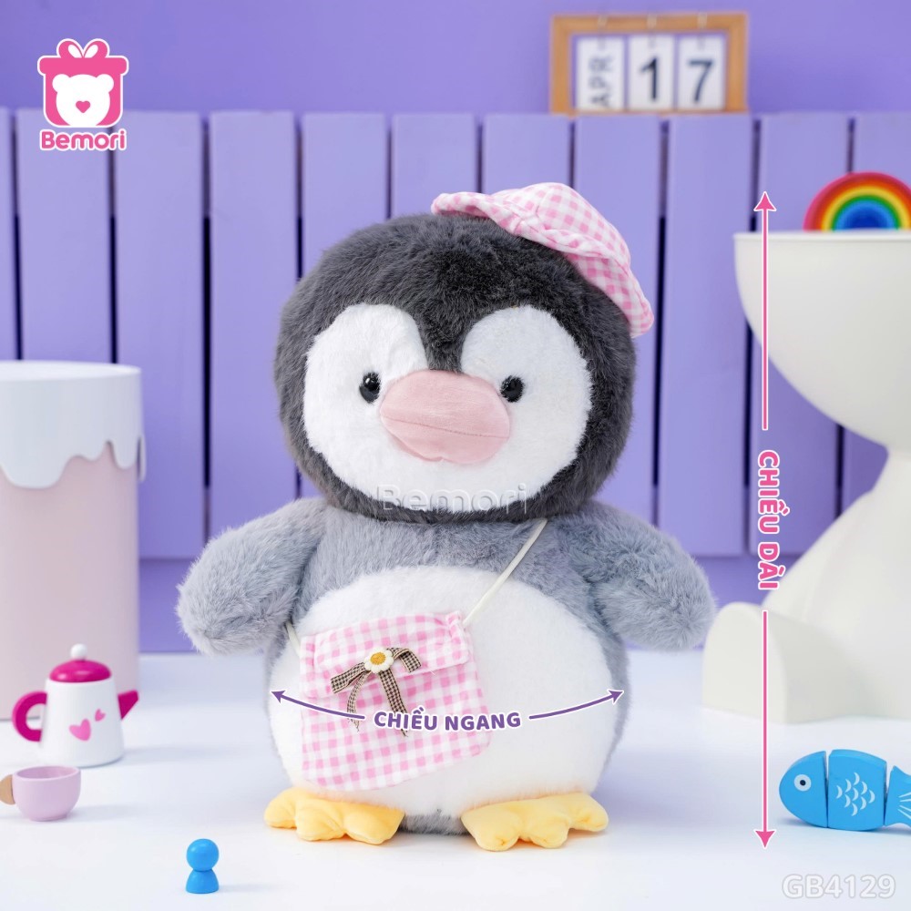 Cánh Cụt Bông Xám Đeo Túi