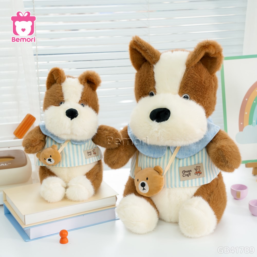 Chó Bông Áo Kẻ Túi Gấu