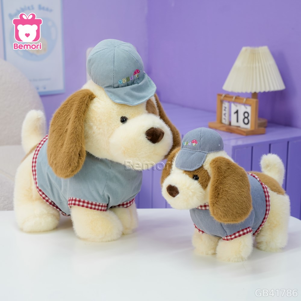 Chó Bông Mũ Áo Jeans