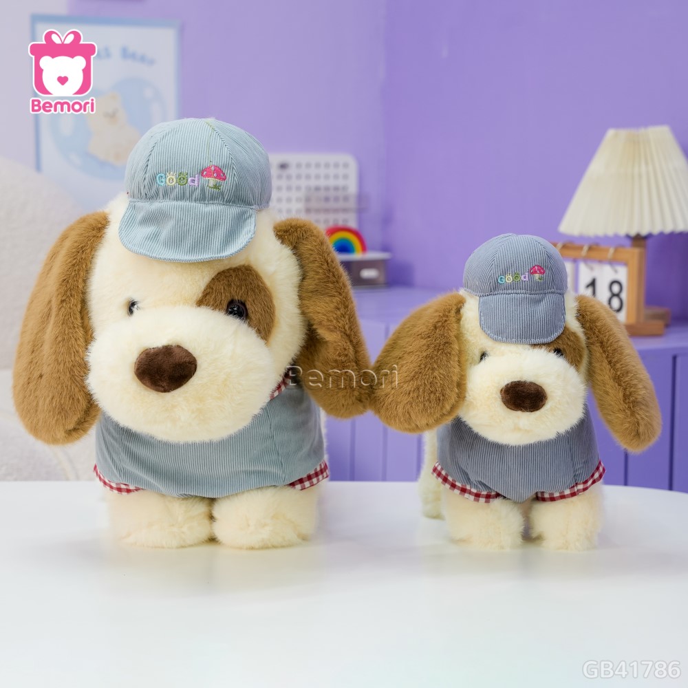 Chó Bông Mũ Áo Jeans