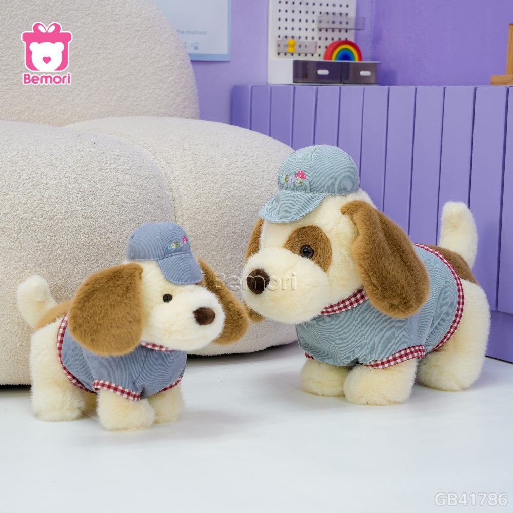 Chó Bông Mũ Áo Jeans