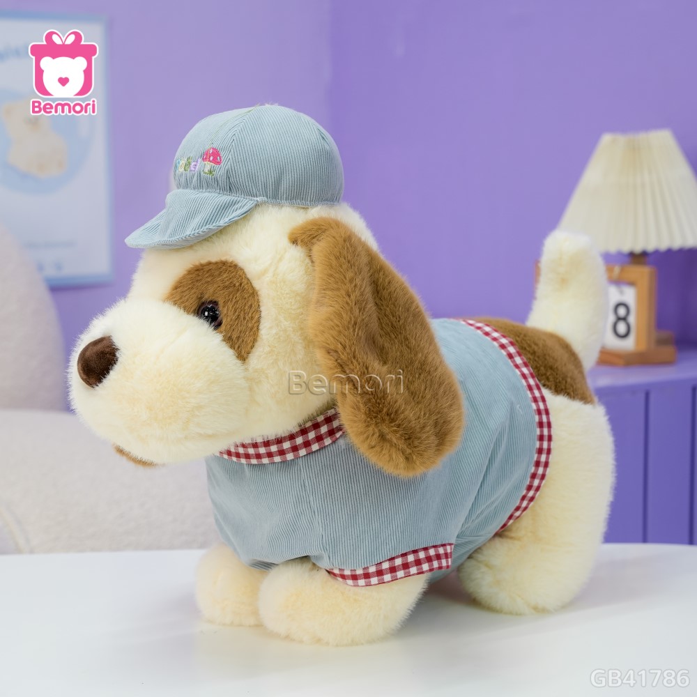 Chó Bông Mũ Áo Jeans