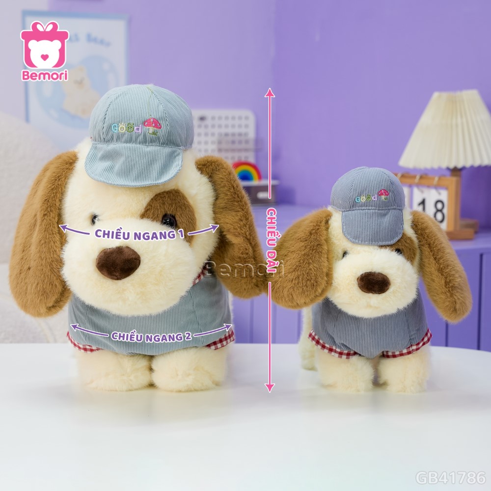 Cách đo kích thước của Chó Bông Mũ Áo Jeans