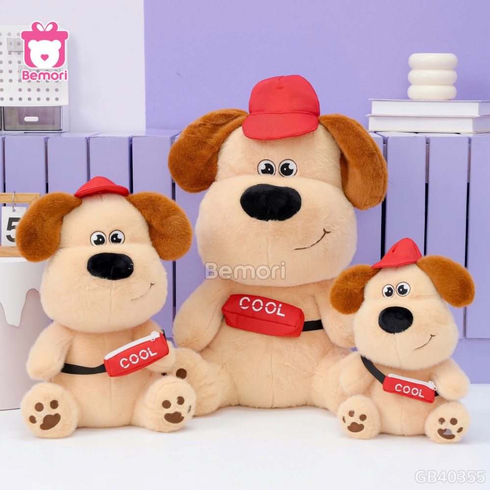 Chó Bông Puppy Đeo Túi Cool