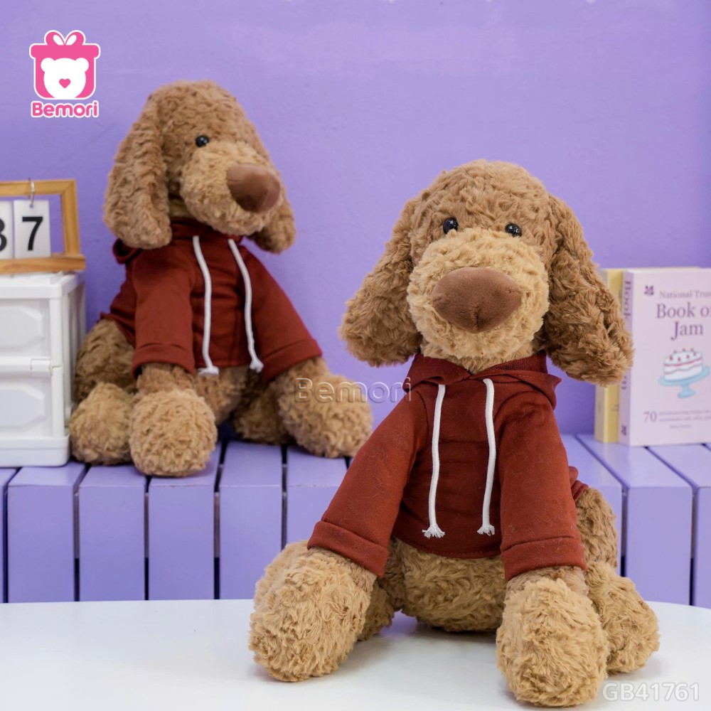 Chó Bông Tai Cụp Áo Nỉ Đỏ