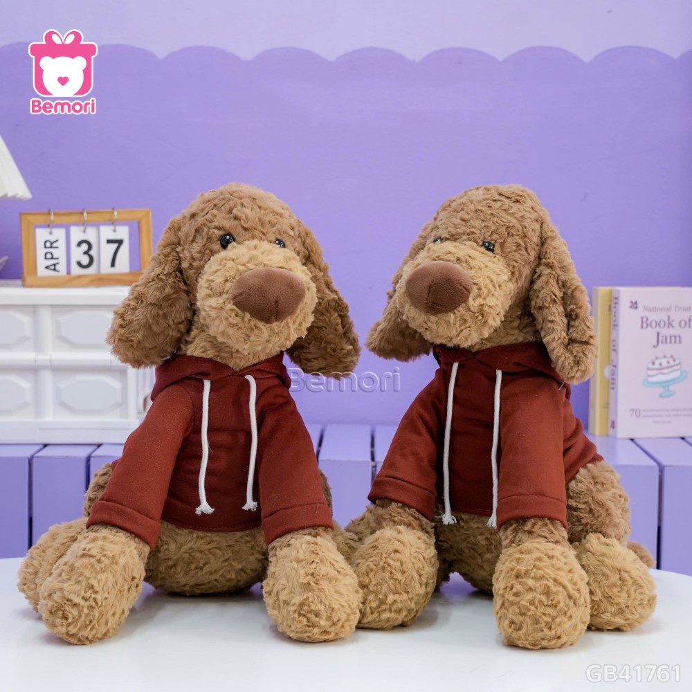 Chó Bông Tai Cụp Áo Nỉ Đỏ