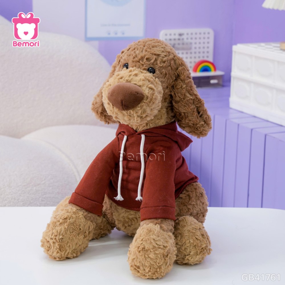 Chó Bông Tai Cụp Áo Nỉ Đỏ