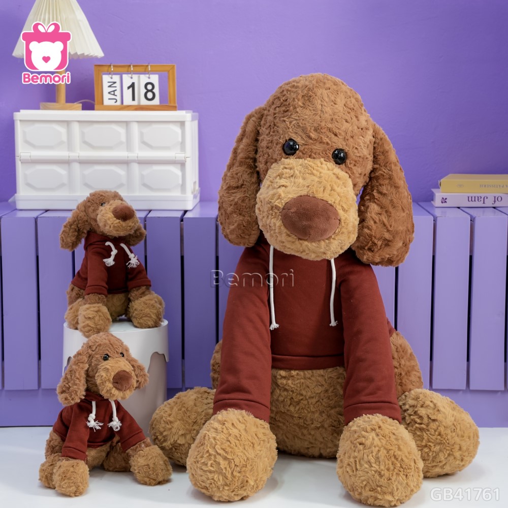 Chó Bông Tai Cụp Áo Nỉ Đỏ