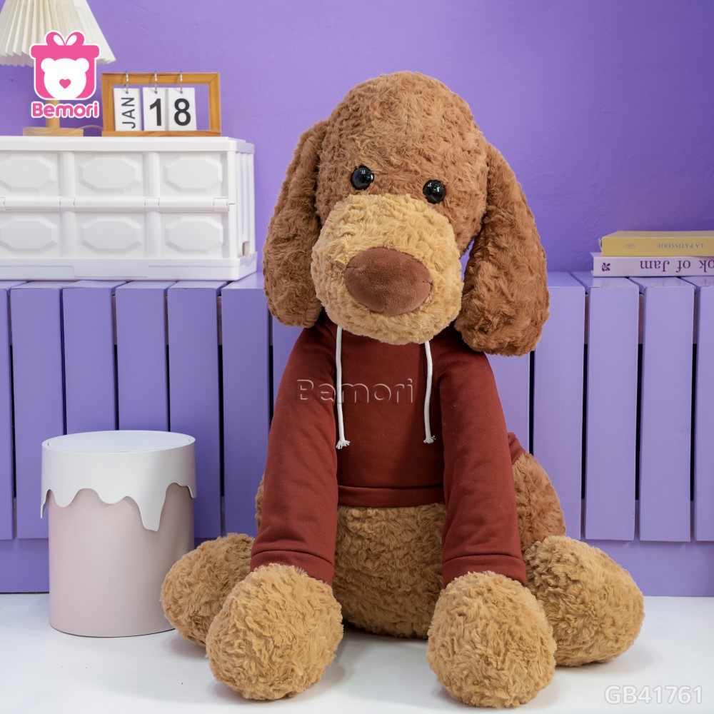 Chó Bông Tai Cụp Áo Nỉ Đỏ