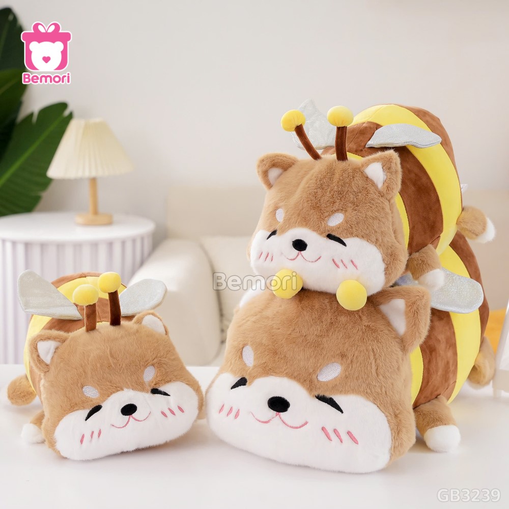 Gấu Bông Shiba Cosplay Ong Nằm