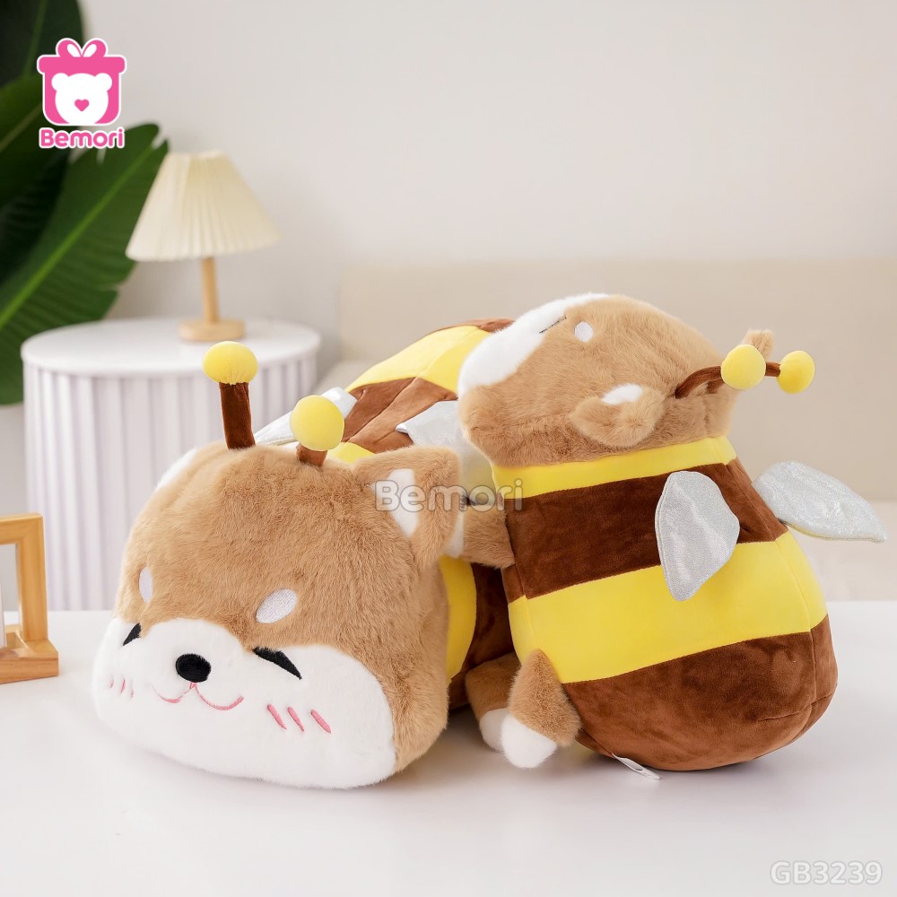 Gấu Bông Shiba Cosplay Ong Nằm nhồi bông căng phồng, êm ái