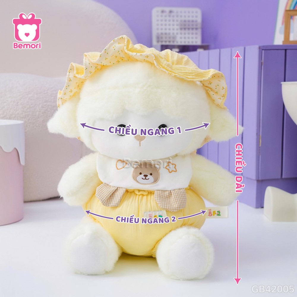 Cách đo kích thước của Cừu Bông Baby Mũ Bỉm Bèo