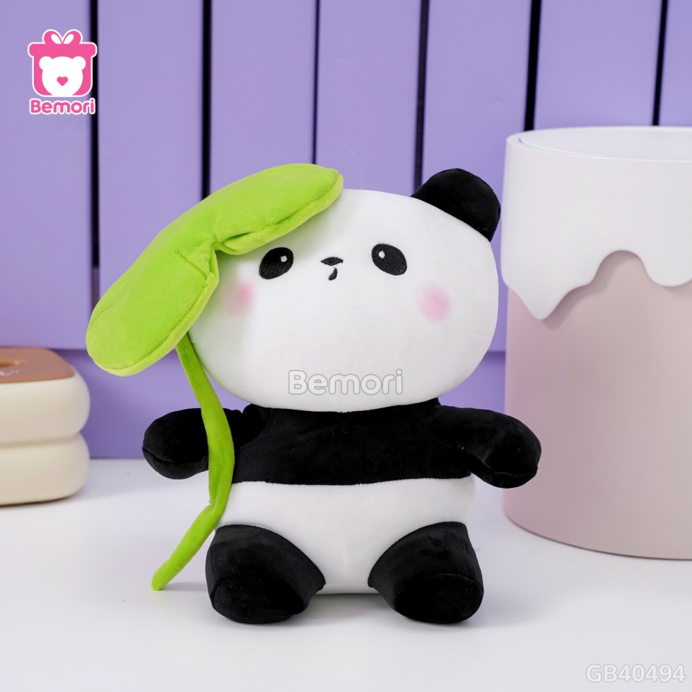 Gấu Trúc Bông Cầm Lá
